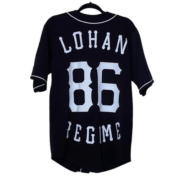 CIVIL Men's Baseball Jersey 86 Lohan Regime Short Sleeve V Neck Button Up Large - Picture 2 of 6